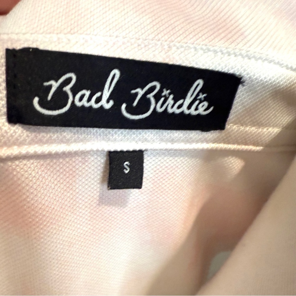 Bad Birdie Pique Golf Polo Shirt in a blush pink tie-dye - Picture 6 of 6